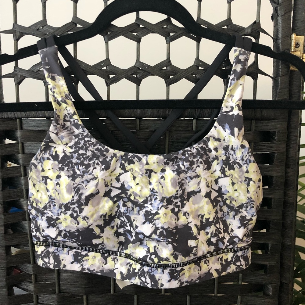 Lululemon energy bra yellow floral
